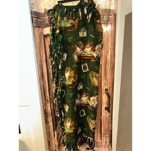 Vtg Cranston Gambling Dog Blanket Throw Archives Brown & Bigelow 2004 Playing Ca